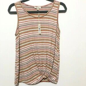 Max Studio Striped top women sleeveless  Front twist Tank Top size XS